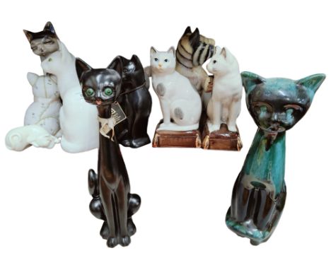 SHELF LOT OF CAT FIGURES