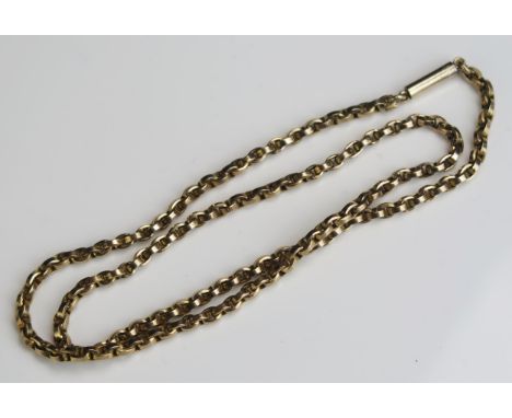 A 19.5" 10ct Gold Chain with barrel clasp, stamped 10ct, 13.5g, (49.5cm) 
