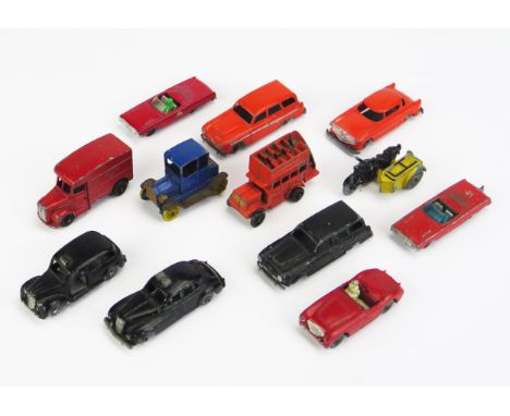 A Dozen Small Scale Diecast Vehicles including Budgie, Benbros, Morestone, Charbens etc. - playworn, some nicer 