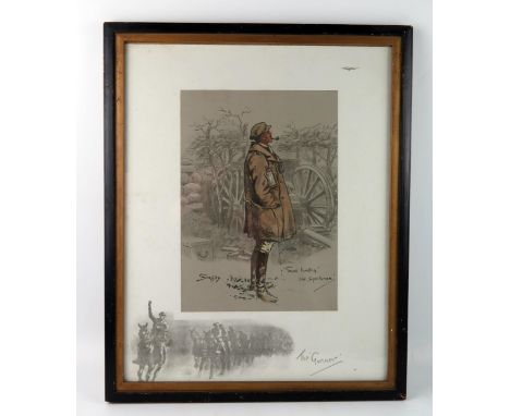 AFTER SNAFFLES [CHARLIE JOHNSON PAYNE] (British 1884-1967), "Good Hunting Old Sportsman" The Gunner, colour print with vignet