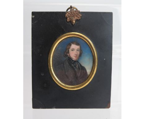 A 19th Century Portrait Miniature of a young gentleman.  Ivory exemption number TJSZA4CM 