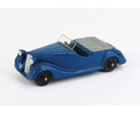 Dinky 38b Sunbeam Talbot Sports - dark blue, grey tonneau, silver edged windscreen, black ridged hubs - excellent 