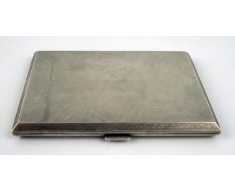 A George V silver cigarette case, maker John Vickery, Chester, 1927, inscribed to the interior, of rectangular outline with e