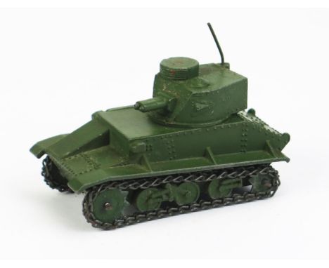Dinky 152a Light Tank - matt green, no markings, chain tracks - excellent 