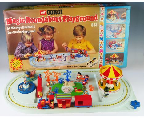 Corgi 853 Magic Roundabout Playground Set - includes Train and carriages, figures including Paul, Rosalie, Dougal and others,