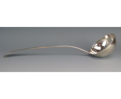 A George III silver Old English pattern soup ladle, maker Richard Crossley, London, 1791, initialled, 35cm long, 197gms, 6.34