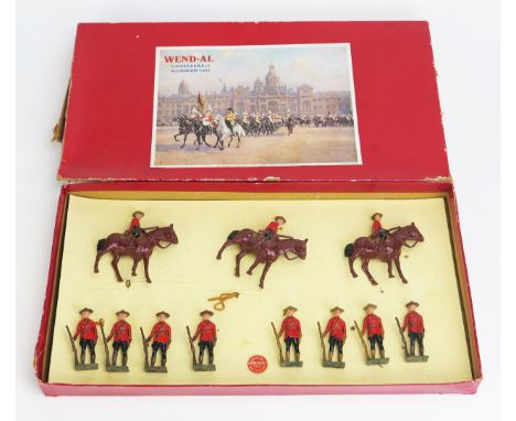 Johillco Royal Canadian Police - 11 figures (3 mounted) - very good to excellent in poor incorrect Wend-al box missing corner