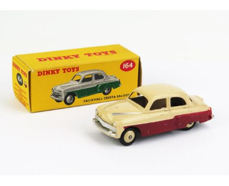 Dinky 164 Vauxhall Cresta Saloon - two-tone maroon/cream, cream ridged hubs, plain rear number plate - near mint in very near