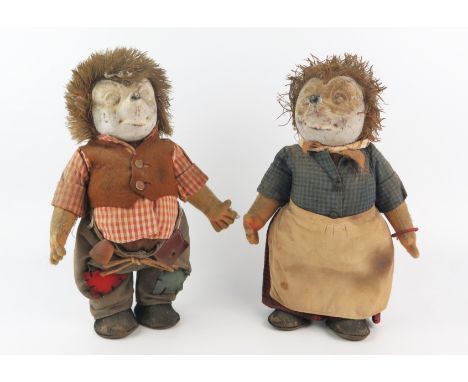 Steiff Hedgehog Pair - poor/fair condition
