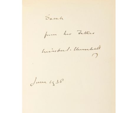 CHURCHILL (WINSTON)Arms and the Covenant. Speeches.... Compiled by Randolph S. Churchill, FIRST EDITION, AUTHOR'S PRESENTATIO