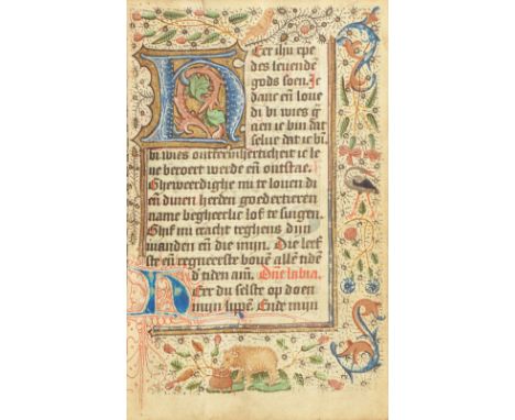 ILLUMINATED MANUSCRIPTBook of Hours, use of Utrecht,  text in Dutch, from translation by Geert Grote, on vellum, 191 leaves (