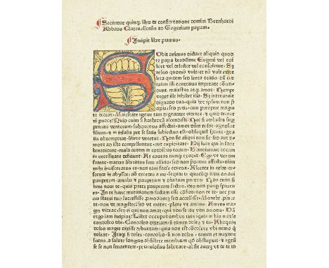 BERNARD OF CLAIRVAUX, SaintDe consideratione... ad Eugenium Papam,  38 leaves (of 45, lacking final section 'Cypriani...'), 3