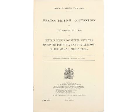 PALESTINE MANDATE AND ISRAELFranco-British Convention of December 23, 1920, on Certain Points Connected with the Mandates for