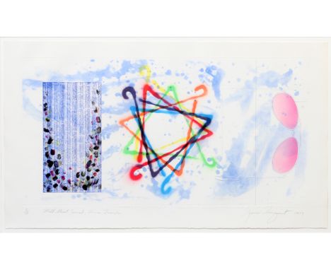 JAMES ROSENQUIST, AQUATINT 1977 "WALL STREET JOURNAL, DINNER TRIANGLES"Title: Wall Street Journal, Dinner triangles, #5/78. T