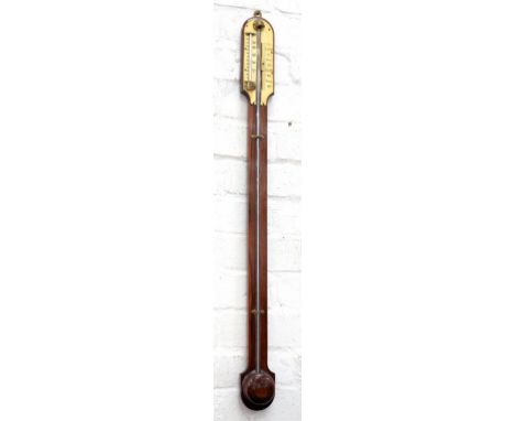 A VICTORIAN ROSEWOOD EXPOSED TUBE CISTERN BAROMETER, 90CM 