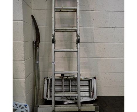 Abru aluminium ladders, step and extending saw. Not available for in-house P&amp;P