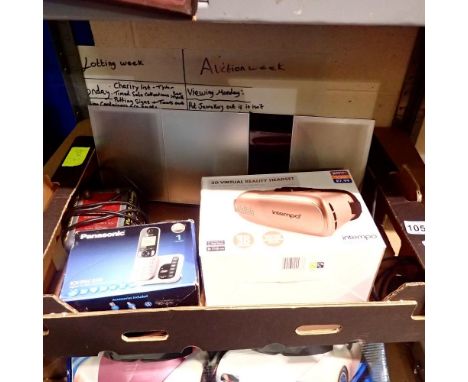 Mixed electricals, including a Panasonic SCHC39DB CD/USB/DAB stereo. Not available for in-house P&amp;P