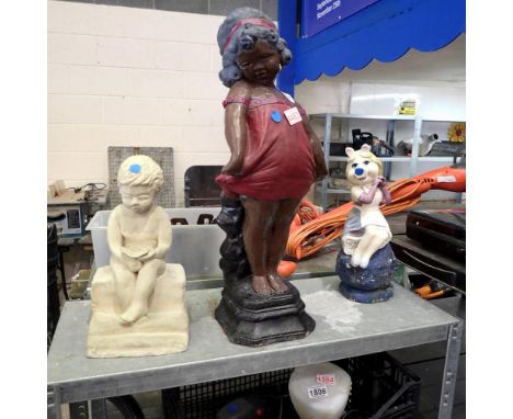 Three garden ornaments to include Miss Piggy. Not available for in-house P&amp;P 
