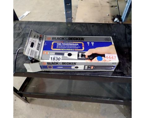 Black &amp; Decker rechargeable cordless screwdriver. Not available for in-house P&amp;P 