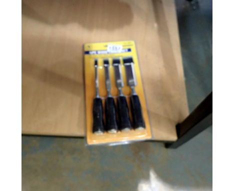 Four piece wood chisel set carbon steel blade, sealed. UK P&amp;P Group 2 (£20+VAT for the first lot and £4+VAT for subsequen