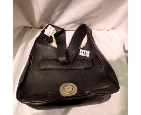 Gianni Versace leather handbag, bottom left stud missing. UK P&amp;P Group 2 (£20+VAT for the first lot and £4+VAT for subseq