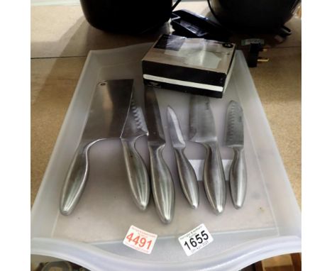 Six Thomas Rosenthal stainless steel cooking knives. Not available for in-house P&amp;P 