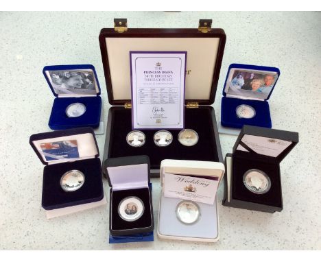 Royal Mint-Westminster- A collection of eight Commemorative Silver Proof Crowns, comprising: 2006 HM QEII 80th Birthday, 100t