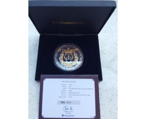 Westminster- Prince William &amp; Catherine Middleton - The Royal Engagement 5oz Silver Commemorative, 925/1000, 5oz, 65mm, P