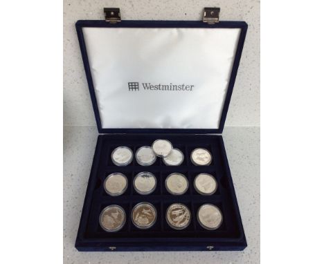 Westminster- Thirteen proof struck silver Five Pounds and Five Dollar coins 'History of The Royal Airforce' comprising 6x Gue
