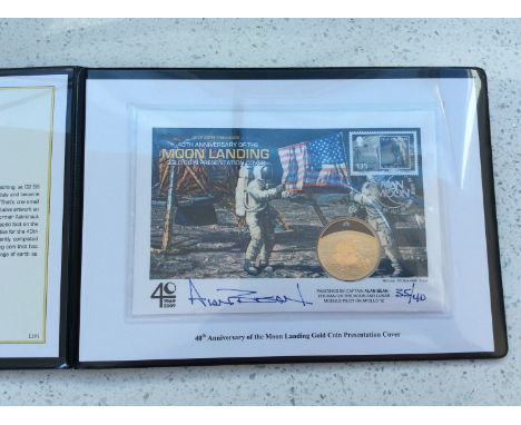 Westminster United Kingdom 22ct Gold Five Pounds Coin 40th Anniversary Moon Landing Hand-painted Presentation Cover, edition 