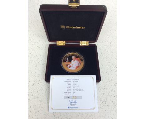 Westminster- Diamond Jubilee Her Majesty Queen Elizabeth II 22ct Gold 5oz Coin, Ten Pounds, 65mm, 155.52g, Proof struck, Obv 