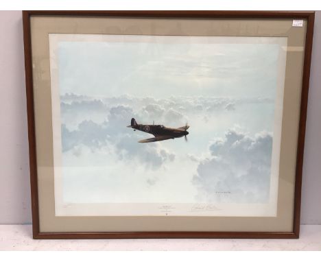 Gerald Coulson (b.1926) 'Solitude - Vickers Supermarine Spitfire', pencil signed, colour print, with blind stamp, mounted, gl