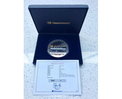 Westminster-RMS Titanic Centenary Year 1912-2012 Silver Proof 5oz Coin, Cook Islands $25 Dollars , 925/1000 Proof struck, 155