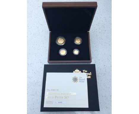 The Royal Mint- The 2010 UK Britannia Four-Coin Gold Proof Set, limited edition 283/1250, 0.9167 Au, comprising £100-34.05g, 