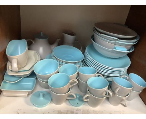 SECTION 5. A large quantity of Poole Pottery dinner service incorporating 3 Vegetable dishes, 12 dinner plates, dessert bowls
