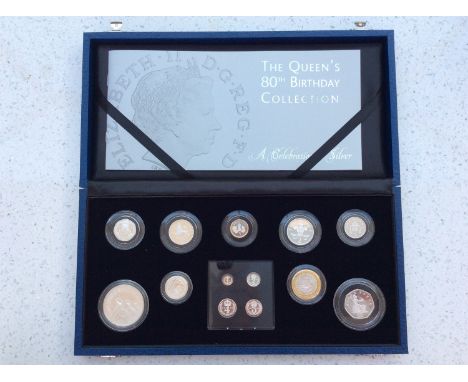 The Royal Mint- The Queen's 80th Birthday Collection, A Celebration in Silver, 2006, thirteen coins of that year including al