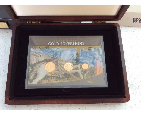 Westminster- The 2009 United Kingdom Three Sovereign set, brilliant finish, 22ct gold, comprising Sovereign, Half-Sovereign a