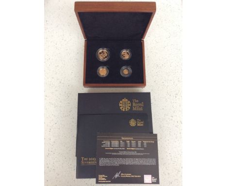 The Royal Mint- The 2013 UK Gold Proof Sovereign Four Coin Collection, 0.9167 Au, limited 070/295, proof struck, Obv. IRB por