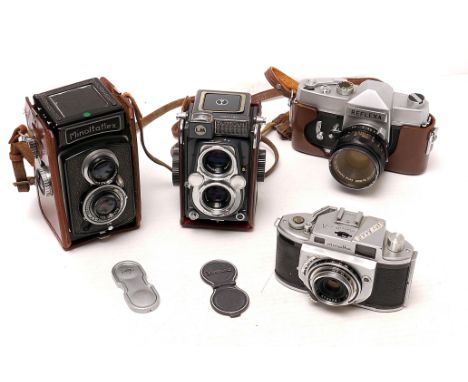 Cameras: a Minoltaflex, a Yashica 44LM, a Minolta 'A' and a Reflexa with a Canon lens (4)