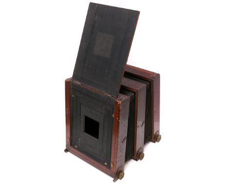 A J. Lancaster & Son Mahogany Process Camera, with interchangeable lens boards