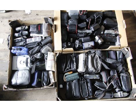 Various Cameras: a quantity of various cameras, mostly plastic compact examples (3 boxes)