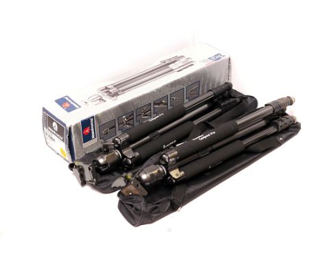 A Manfrotto 719 Black Tripod, together with two Hama Traveller Compact Pro tripods (3)
