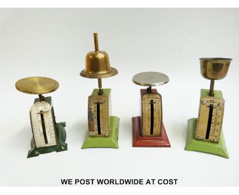Four Salter and other spring balances to include letter and egg scales