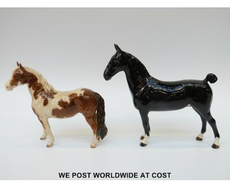 Beswick skewbald horse and a Beswick Hackney CH Black Magic of Nork