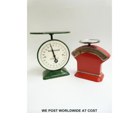 Two counter top postage scales, one Waymaster, the other Salter