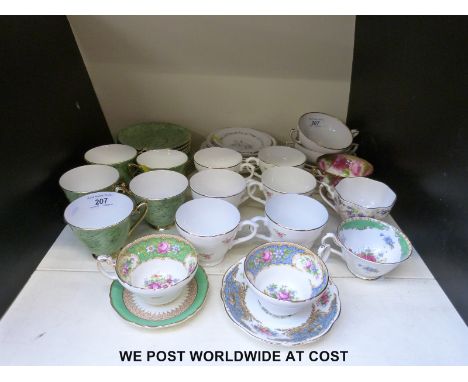 A quantity of decorative tea ware including Foley, Royal Worcester, Royal Albert Gossamer etc 