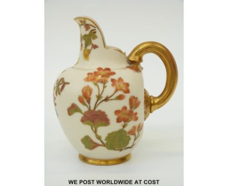 Royal Worcester blush ivory flatback jug, shape 1094 (12cm tall)