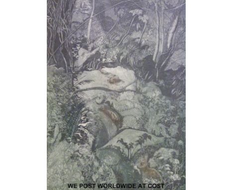 Robert R. Greenhalf signed artists proof "Rabbit Wood", framed and mounted (36 x 28cm)