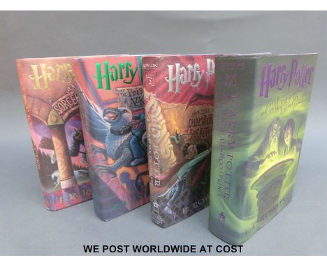 J.K.Rowling, four Harry Potter titles, The Chamber of Secrets, The Sorcerer's Stone, The Prisoner of Azkaban and The Half-Blo