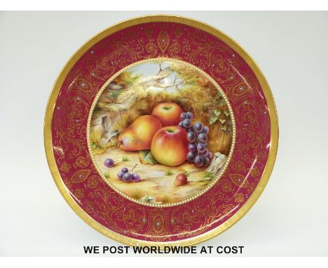 Royal Worcester limited edition 25/50 250th anniversary painted fruit charger signed D. Fuller, with certificate and box (40c
